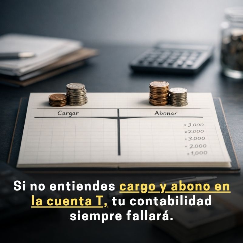 qué significa cargar y abonar en una cuenta t