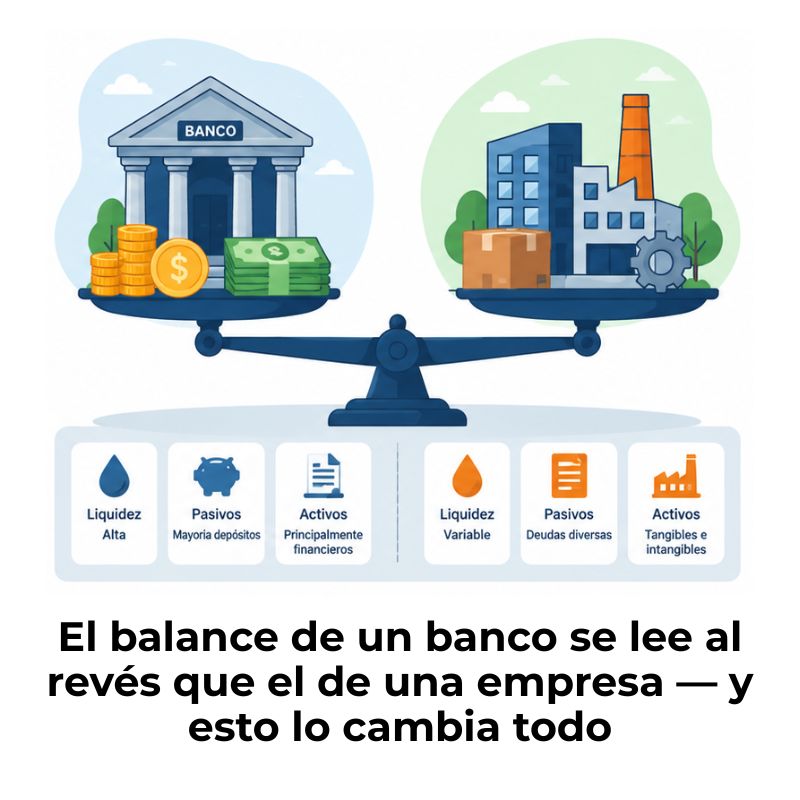 diferencia entre balance de un banco y de una empresa