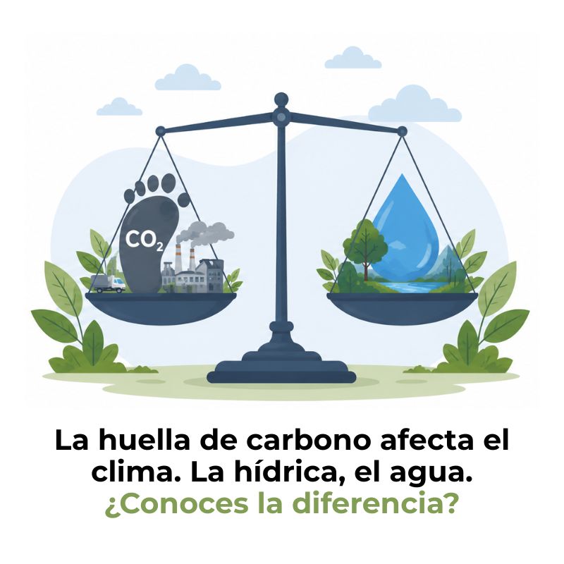 diferencia entre huella de carbono y huella hídrica