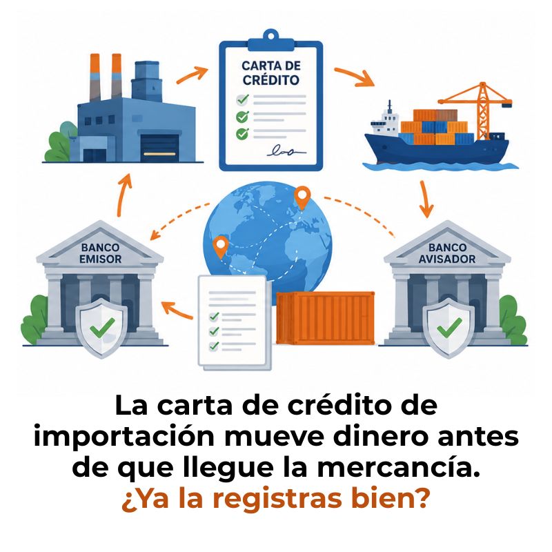 contabilización de cartas de crédito de importación