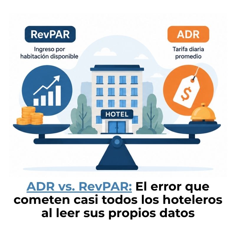 diferencia entre RevPAR y ADR hotelero