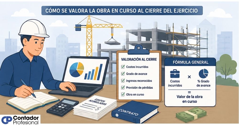 cómo se valora la obra en curso al cierre del ejercicio