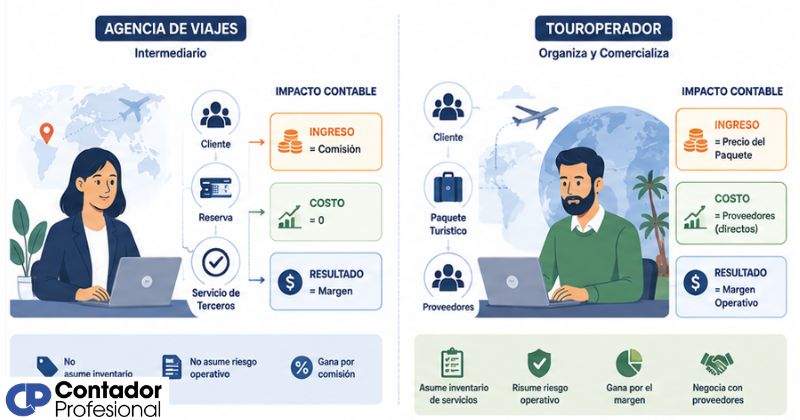 diferencia contable entre agencia de viajes y touroperador