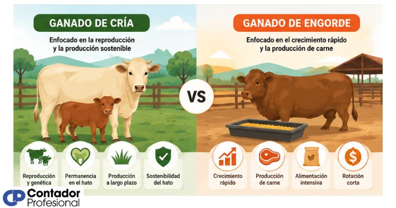 diferencia entre ganado de cría y de engorde