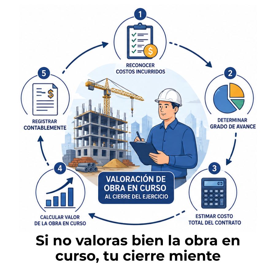 cómo se valora la obra en curso al cierre del ejercicio