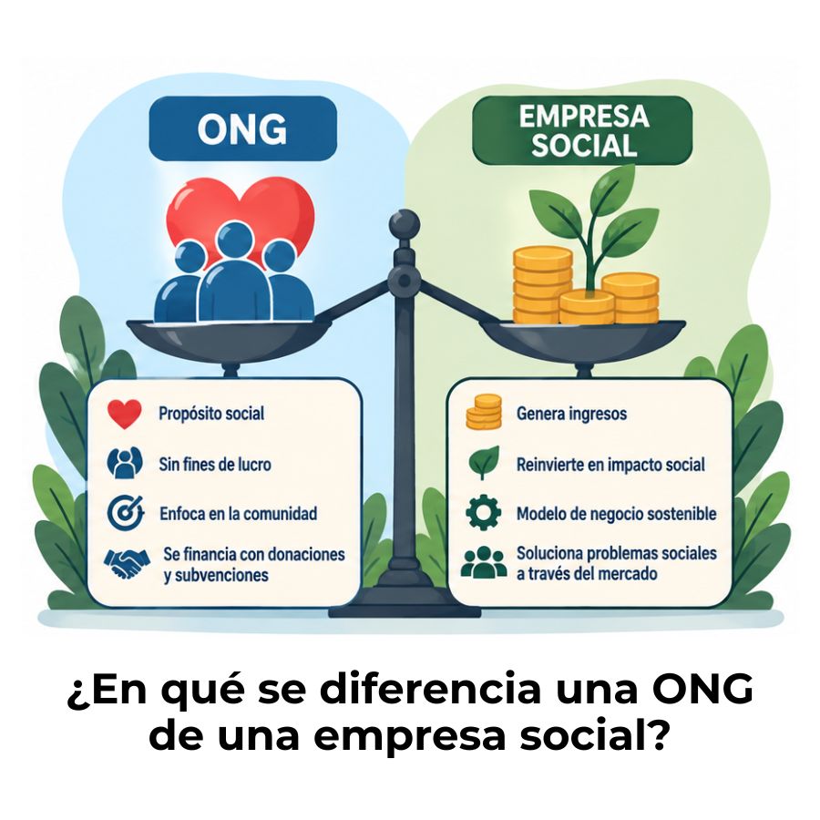 diferencia entre una ONG y una empresa social