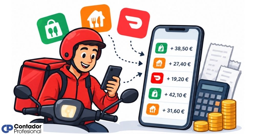 cómo declarar ingresos de apps de reparto siendo autónomo