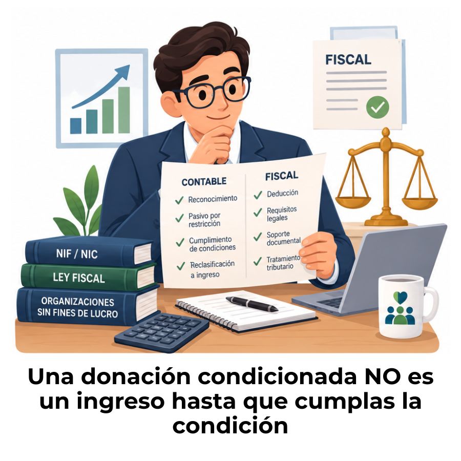 cómo reconocer contablemente una donación con condiciones
