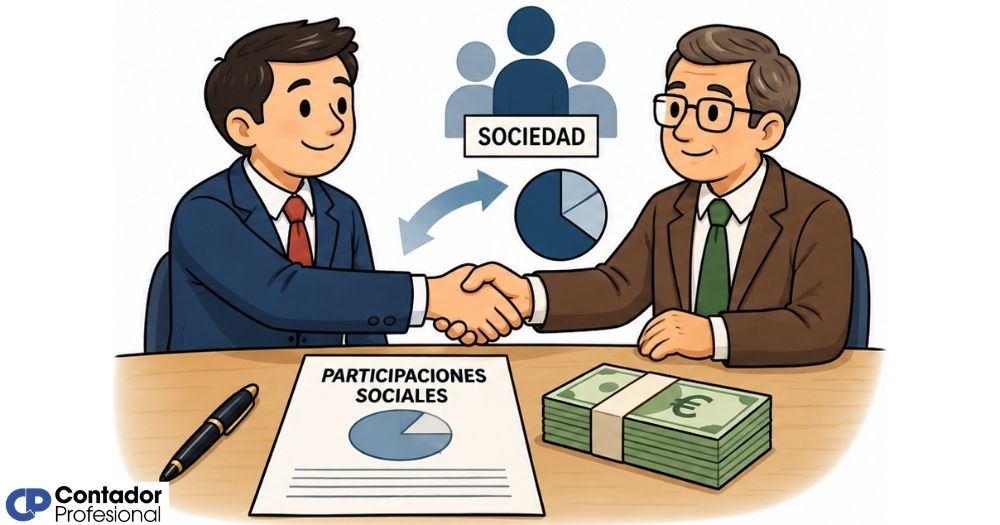 cómo se contabiliza la compra de la parte de un socio