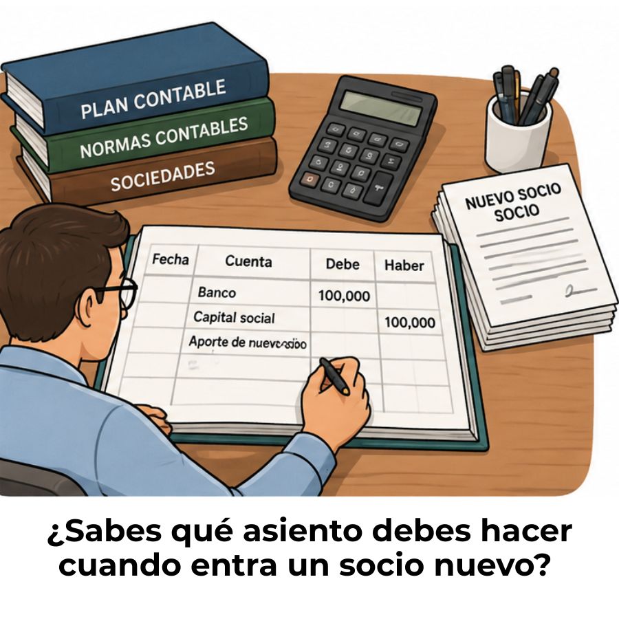 cómo se registra contablemente la entrada de un nuevo socio