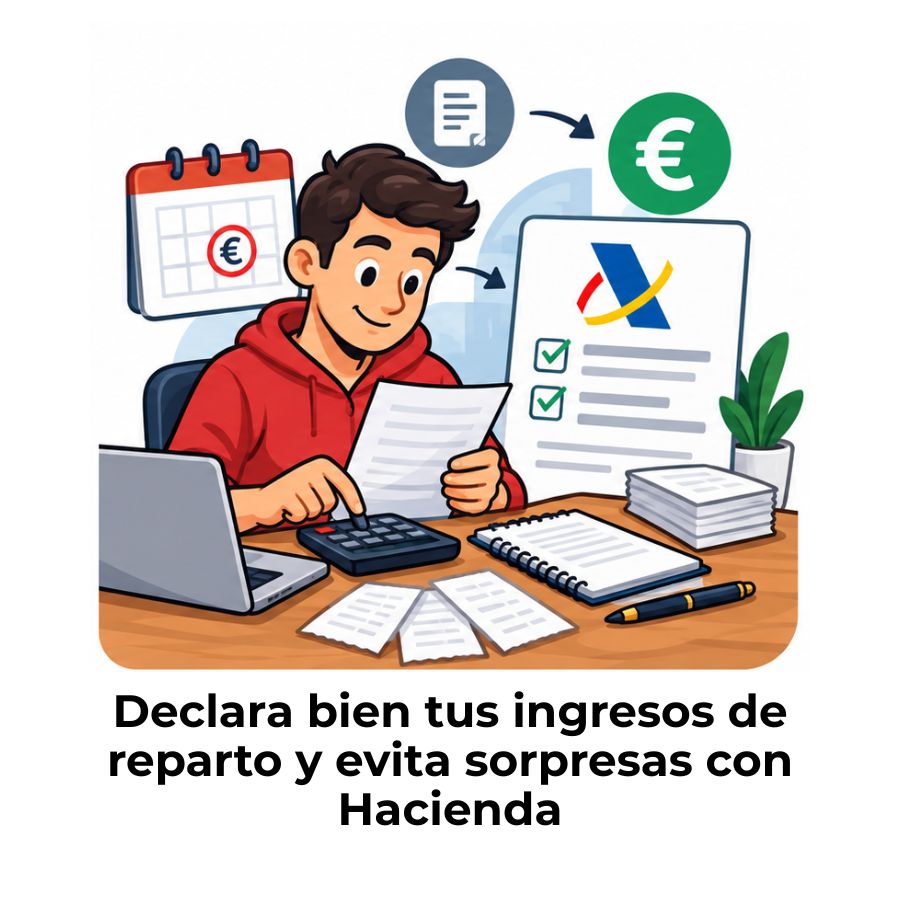 declarar ingresos de apps de reparto siendo autónomo