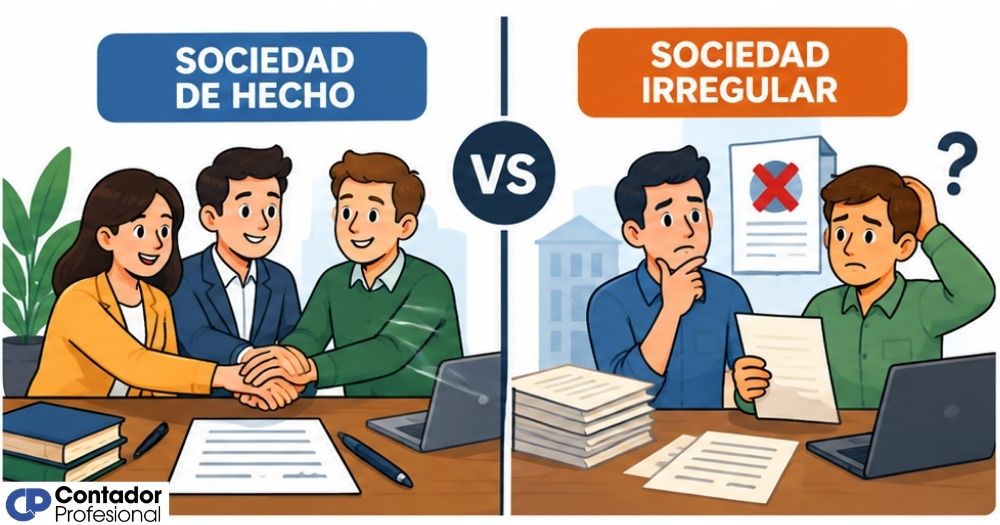 diferencia entre sociedad de hecho y sociedad irregular