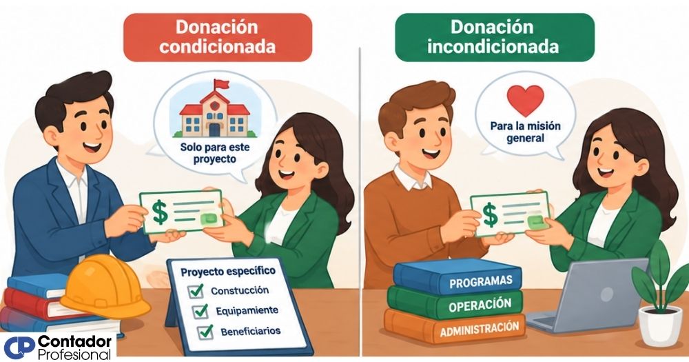 donación condicionada e incondicionada