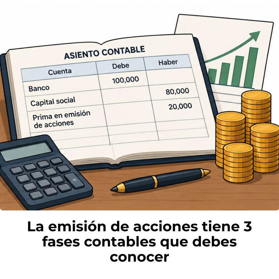 la emisión de acciones en contabilidad