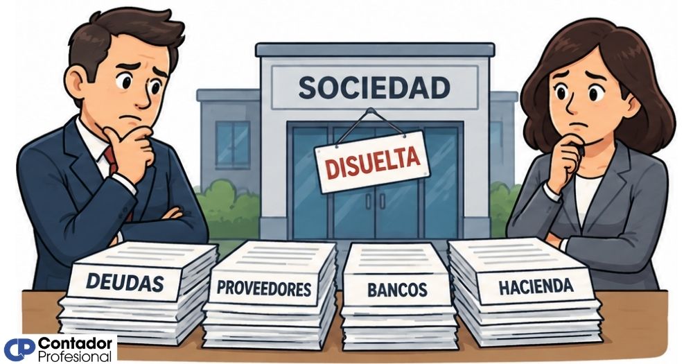 qué sucede con las deudas al disolver una sociedad