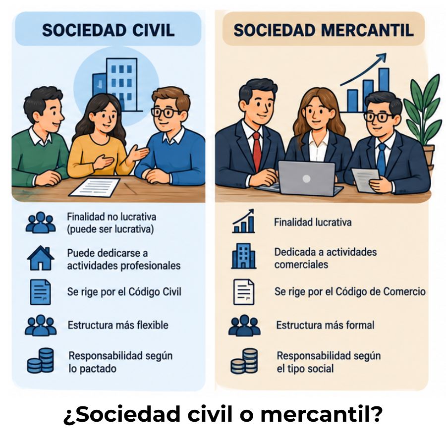 sociedad civil y sociedad mercantil
