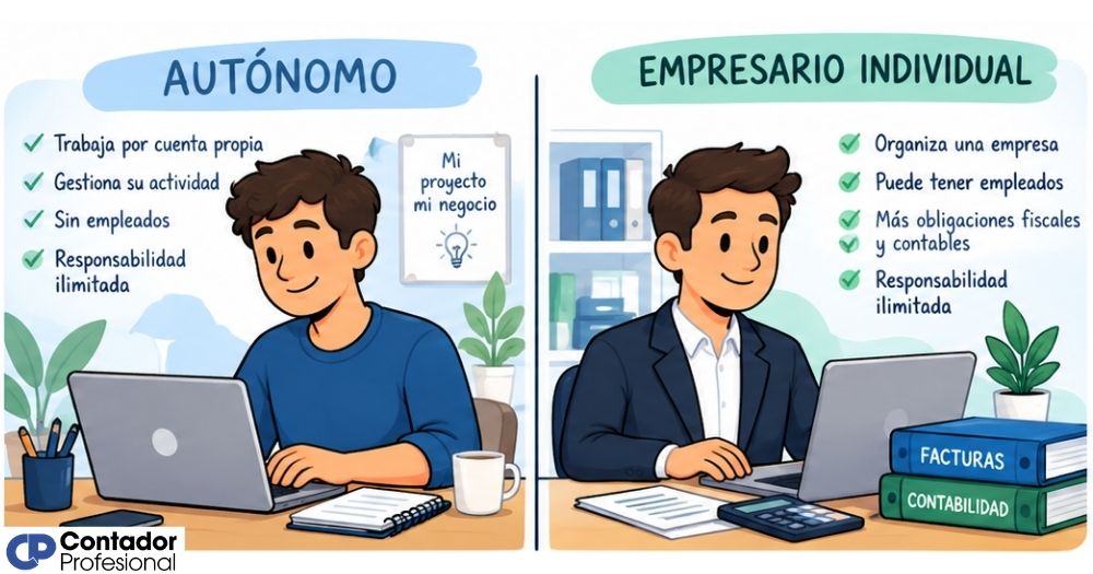 diferencia entre autónomo y empresario individual