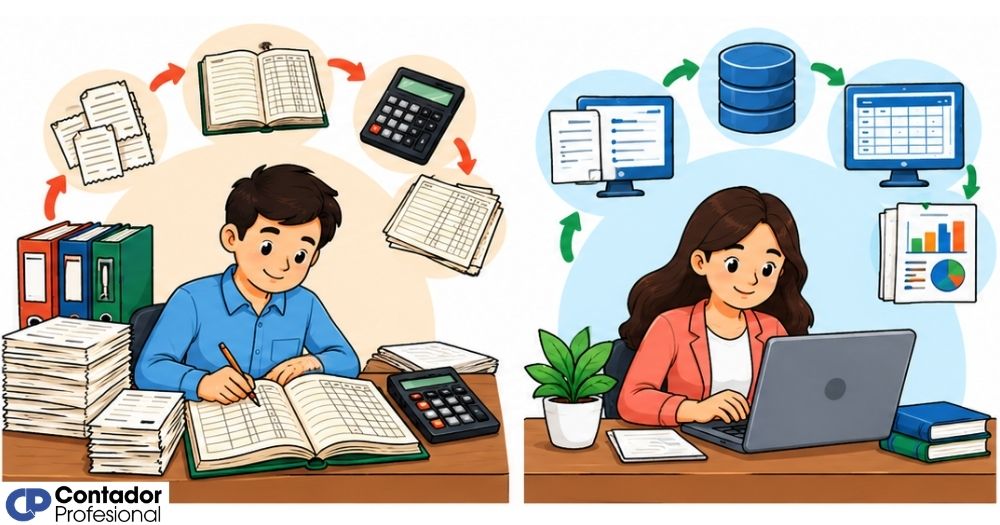 diferencia entre ciclo contable manual y computarizado
