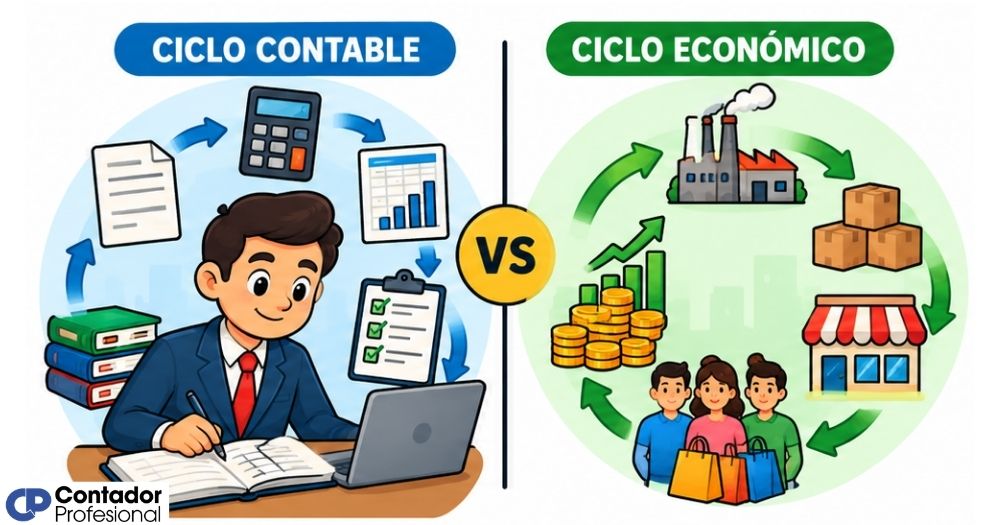 diferencia entre ciclo contable y ciclo económico