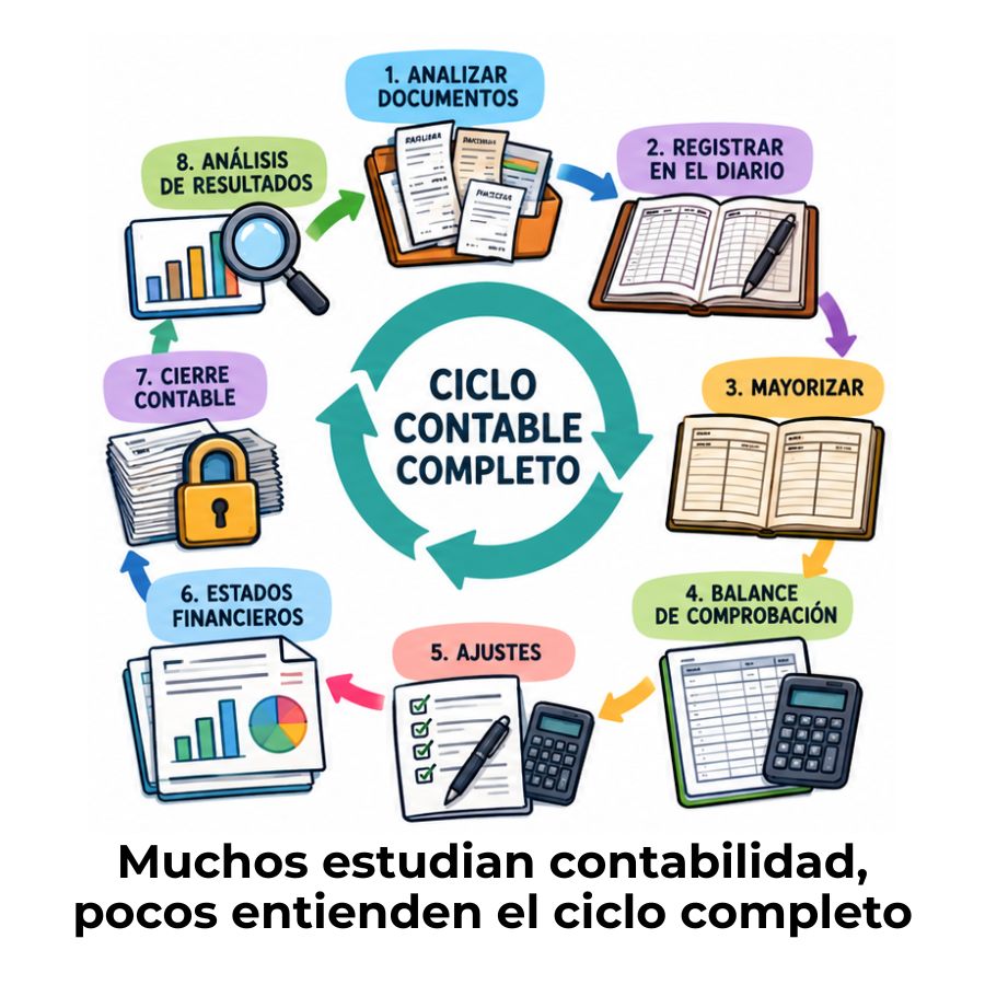 ejemplo práctico de un ciclo contable completo