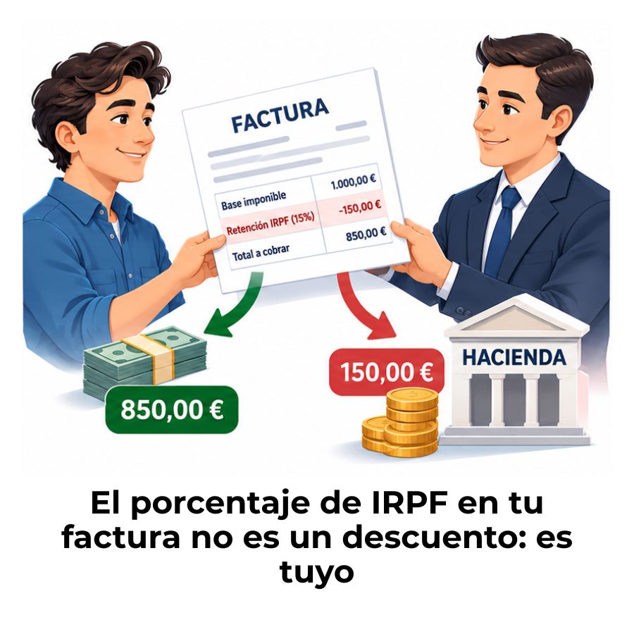 retención de IRPF aplicada en facturas de autónomos
